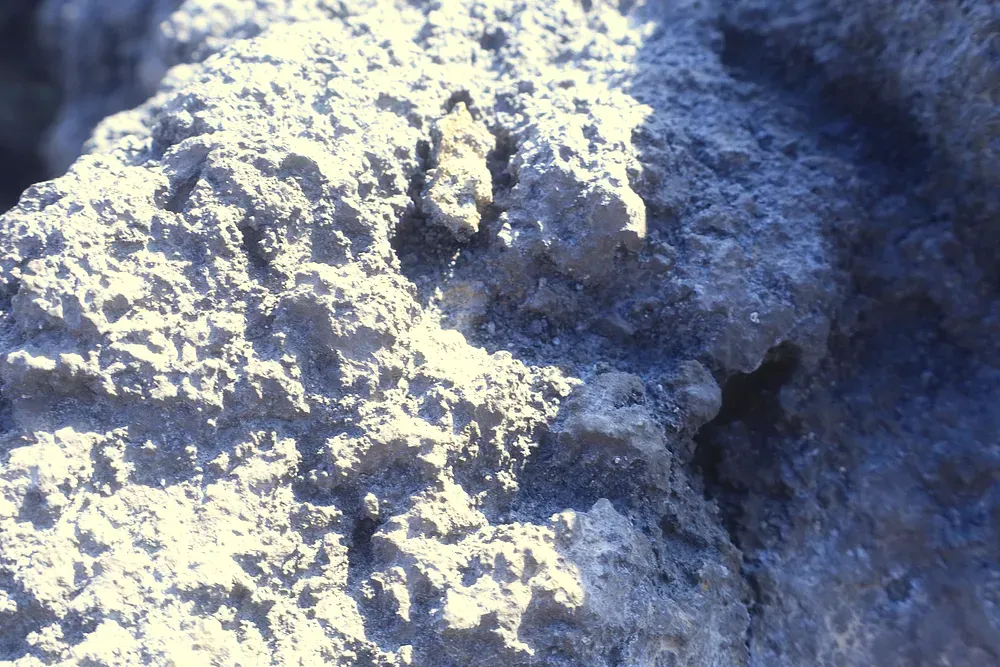 Black hardened lava rock from Sakurajima’s eruptions